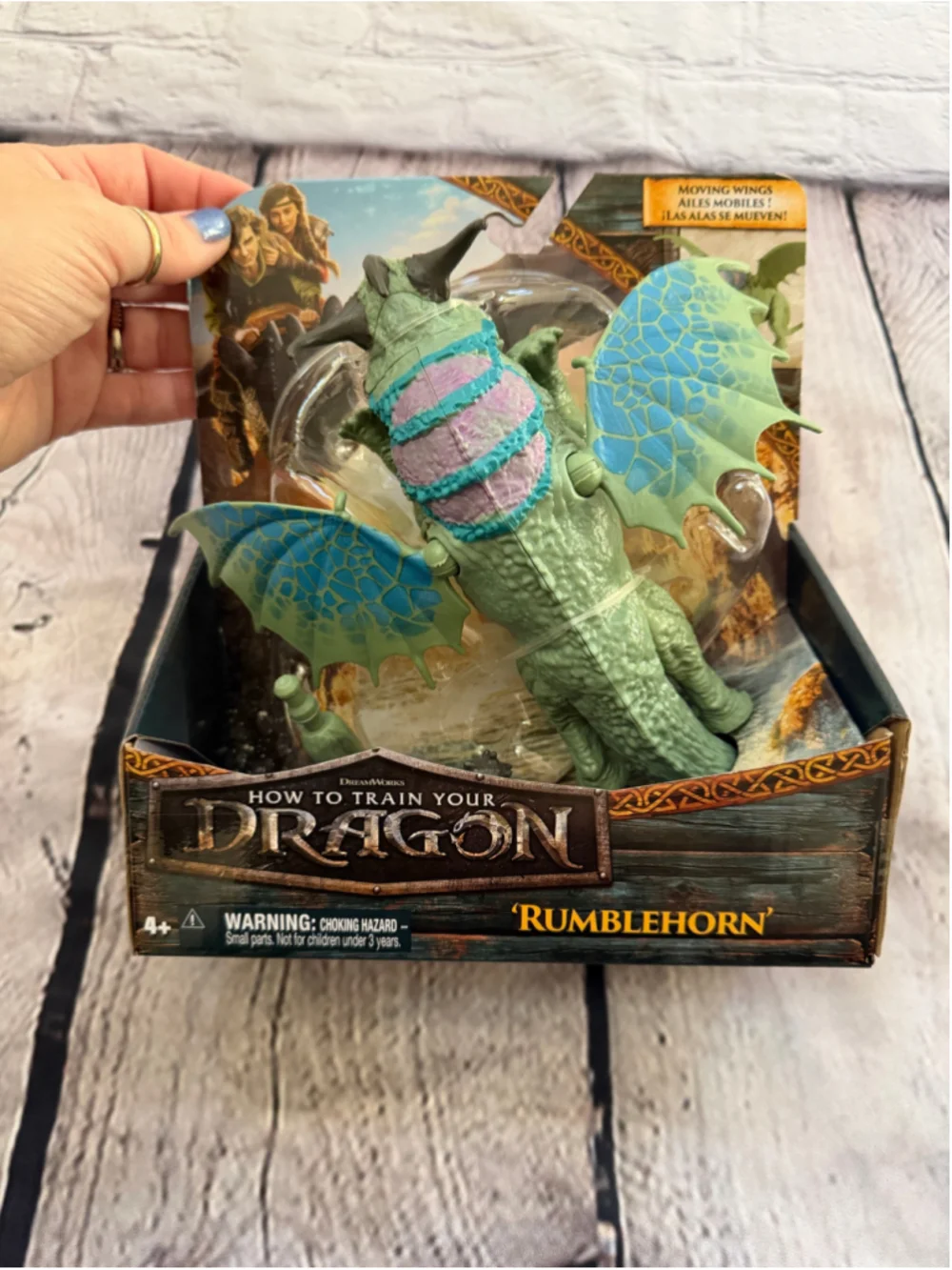 NEW DreamWorks How to Train Your Dragon Rumblehorn Action Figure Green Blue